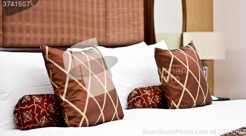 Image of Pillows in Hotel bedroom