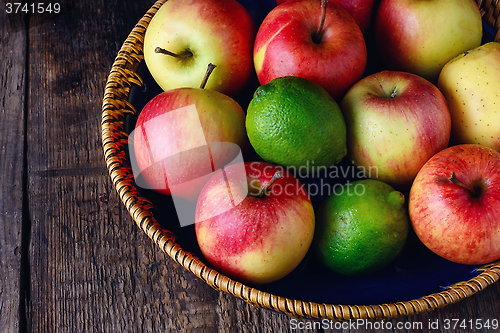 Image of Basket with different fruits