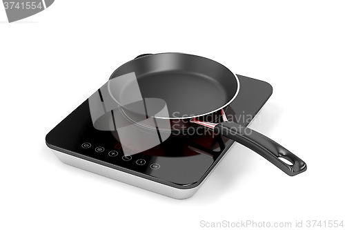 Image of Induction cooktop and frying pan