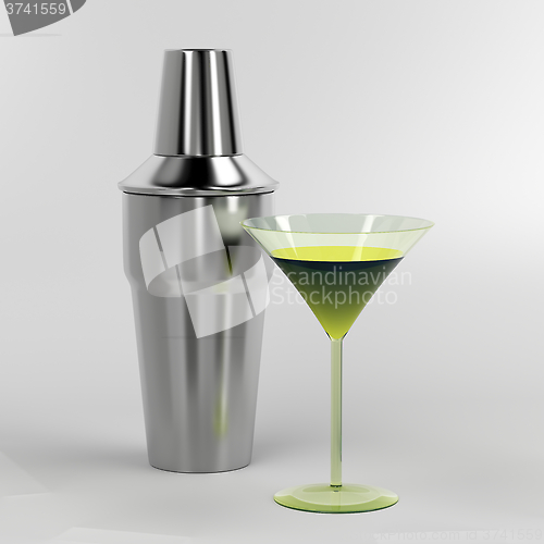 Image of Shaker and cocktail glass