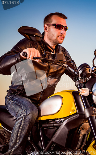 Image of Biker on a motorcycle