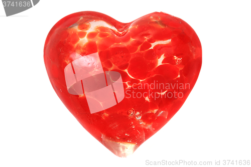 Image of glass red heart isolated