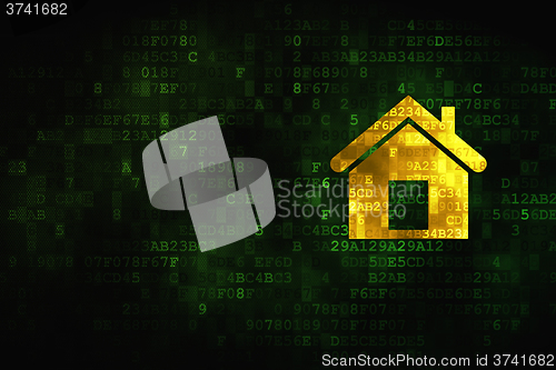 Image of Finance concept: Home on digital background