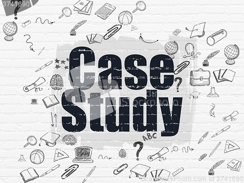 Image of Education concept: Case Study on wall background