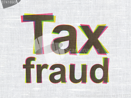 Image of Law concept: Tax Fraud on fabric texture background