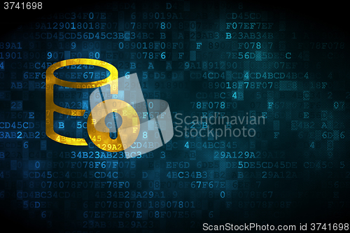 Image of Database concept: Database With Lock on digital background
