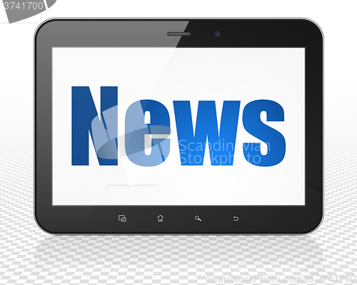 Image of News concept: Tablet Pc Computer with News on display
