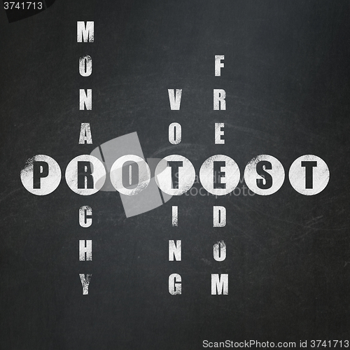 Image of Politics concept: Protest in Crossword Puzzle