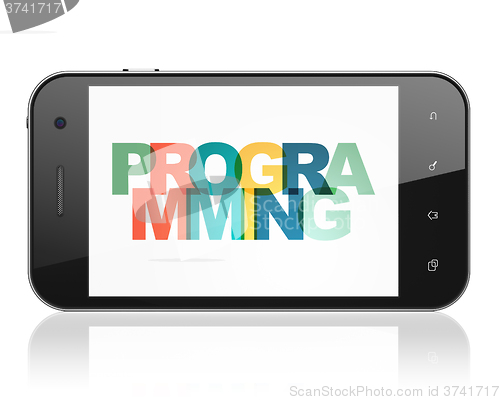 Image of Programming concept: Smartphone with Programming on  display