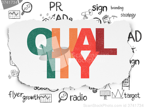 Image of Marketing concept: Quality on Torn Paper background