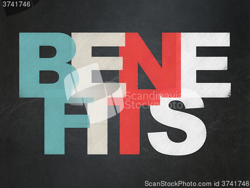 Image of Finance concept: Benefits on School Board background