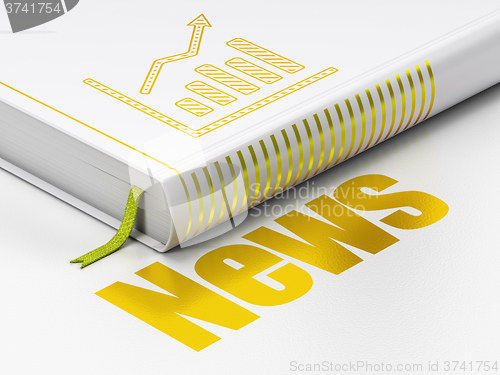 Image of News concept: book Growth Graph, News on white background