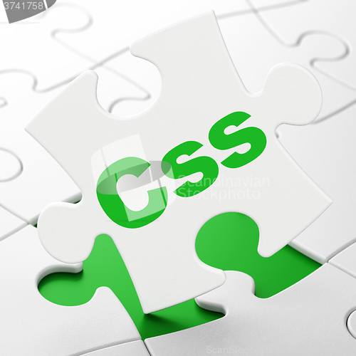 Image of Programming concept: Css on puzzle background