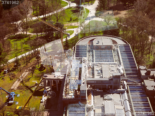 Image of Retro look Milan aerial view