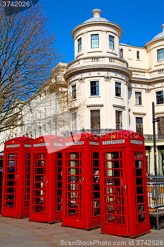 Image of telephone in  obsolete box classic british icon