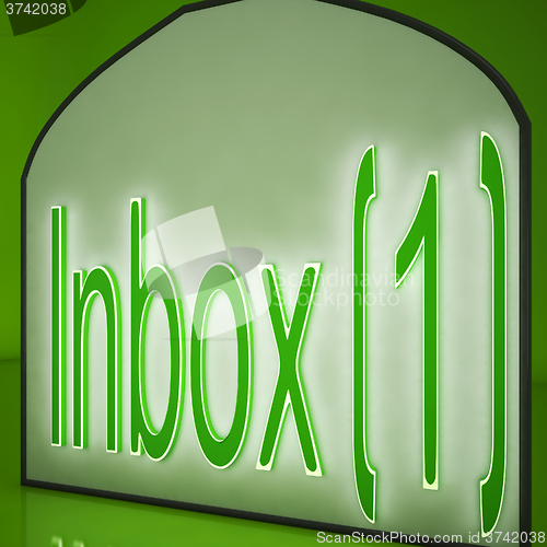 Image of Inbox One Sign Showing Electronic Mail Inbox