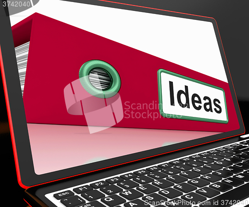 Image of Ideas File On Laptop Showing Concepts
