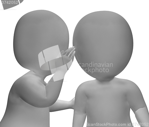 Image of Whispering Gossip 3d Characters Having Secrets And Blab