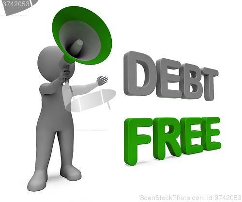 Image of Debt Free Character Means Financial Freedom Credit Or No Liabili