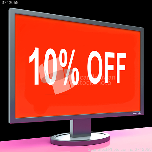 Image of Ten Percent Off Monitor Means Discount Or Sale Online\r