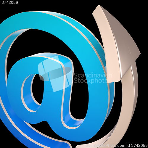 Image of At-Symbol Shows Electronic Mail Correspondence