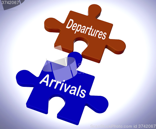 Image of Departures Arrivals Puzzle Means Vacation Or Trip