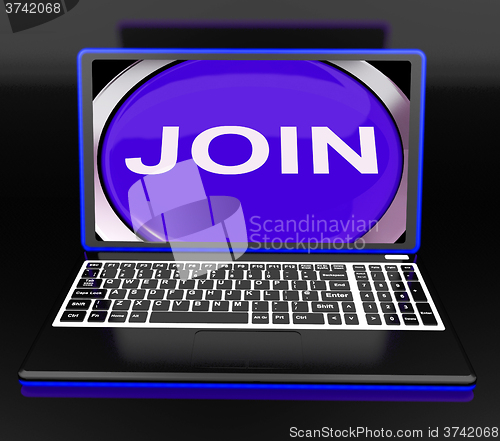 Image of Join On Laptop Shows Registered Membership Or Volunteer Online