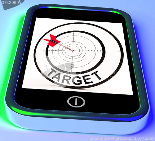 Image of Target Smartphone Shows Goals Aims And Objectives