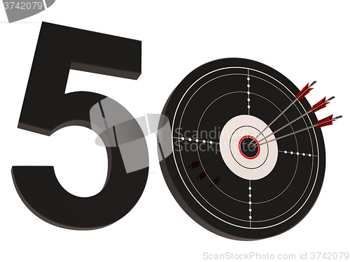 Image of 50 Target Shows Number Fifty