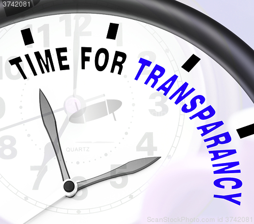 Image of Time For Transparency Message Showing Ethics And Fairness