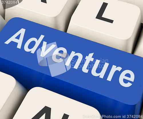 Image of Adventure Key Means Venture\r