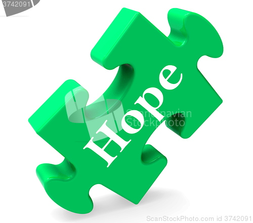 Image of Hope Jigsaw Shows Hoping Hopeful Wishing Or Wishful