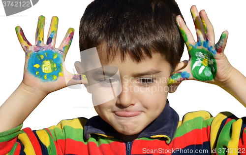 Image of Hands in paint