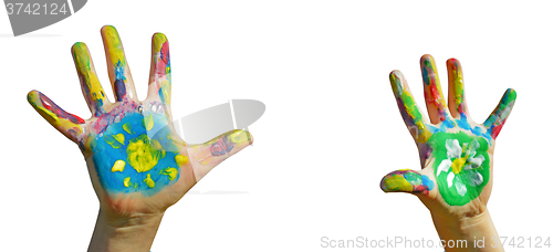 Image of Painted kid hands