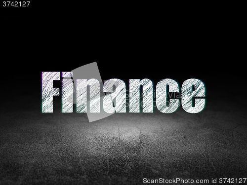 Image of Currency concept: Finance in grunge dark room
