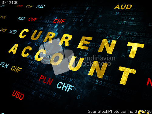 Image of Currency concept: Current Account on Digital background