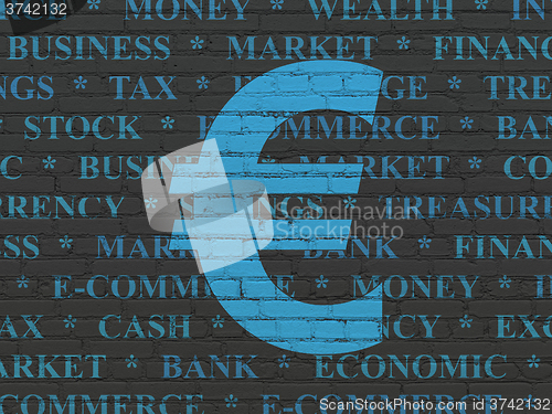 Image of Money concept: Euro on wall background