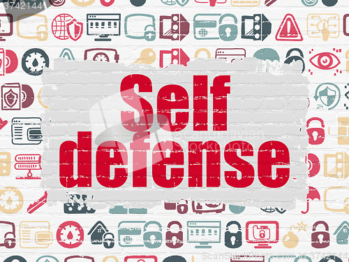 Image of Safety concept: Self Defense on wall background