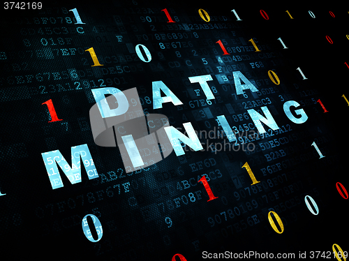 Image of Data concept: Data Mining on Digital background