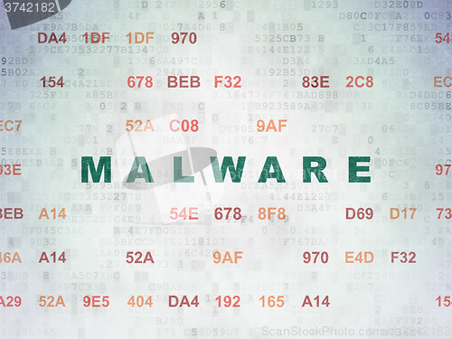 Image of Security concept: Malware on Digital Paper background