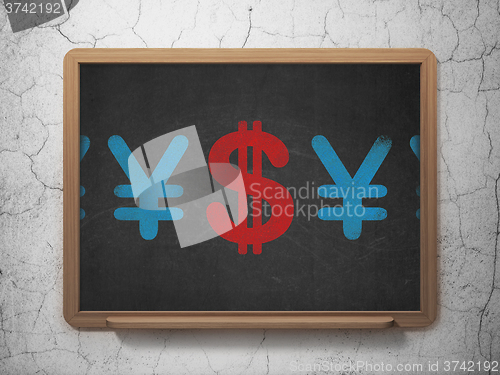 Image of Banking concept: dollar icon on School Board background