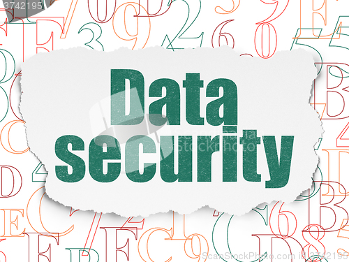 Image of Safety concept: Data Security on Torn Paper background