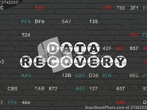 Image of Data concept: Data Recovery on wall background