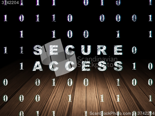 Image of Protection concept: Secure Access in grunge dark room