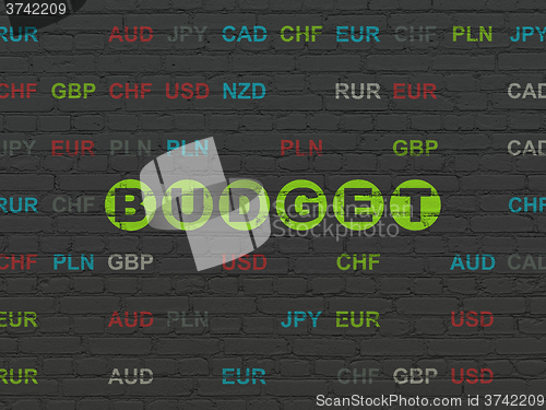 Image of Banking concept: Budget on wall background