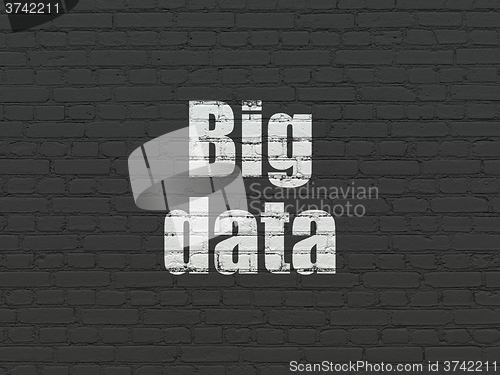 Image of Information concept: Big Data on wall background