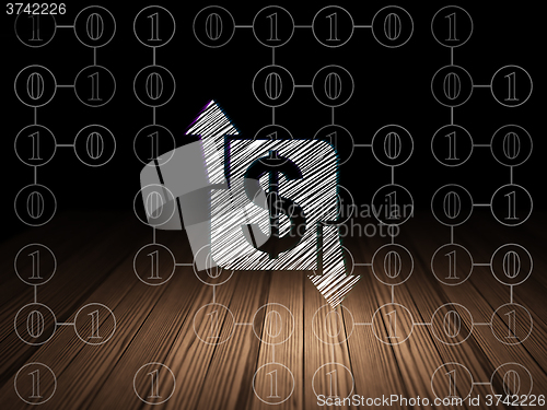 Image of Finance concept: Finance in grunge dark room
