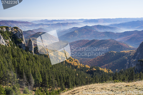 Image of View over misty valley