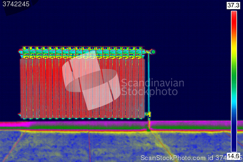 Image of Infrared Thermal Image of Radiator Heater in house