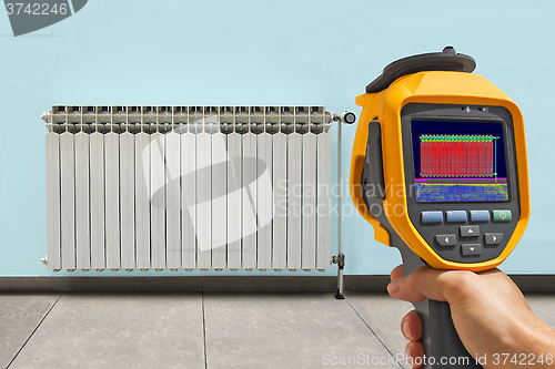 Image of Recording Radiator Heater with Infrared Thermal Camera